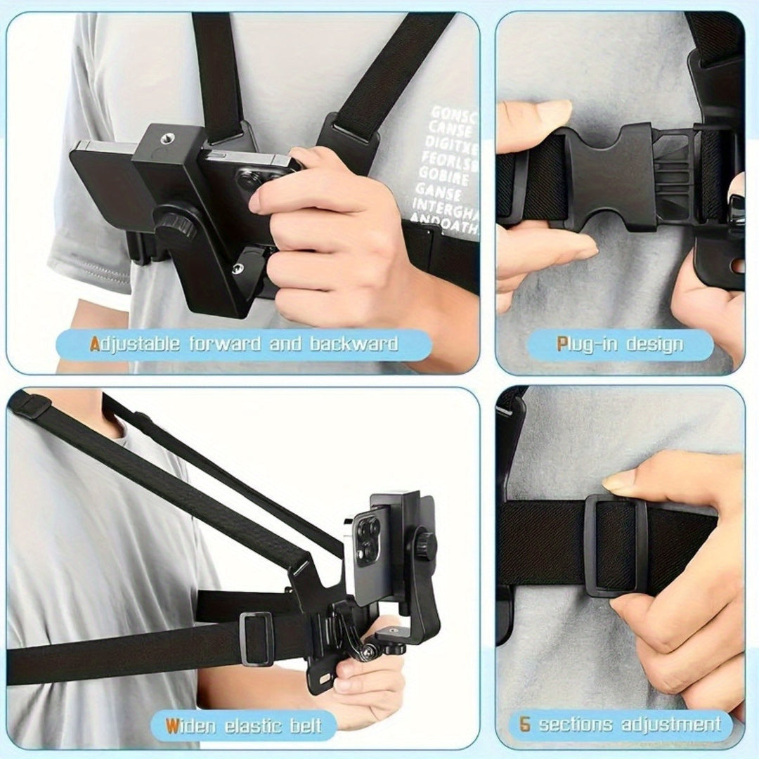 Phone Chest Mount Harness | Adjustable POV Camera Strap System