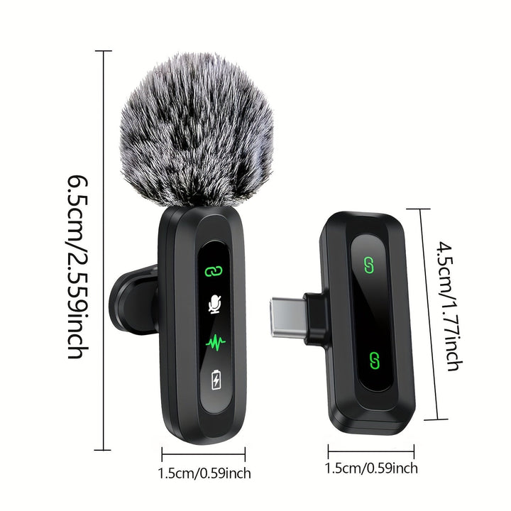 Wireless Lavalier Microphone | Dual USB-C Recording System
