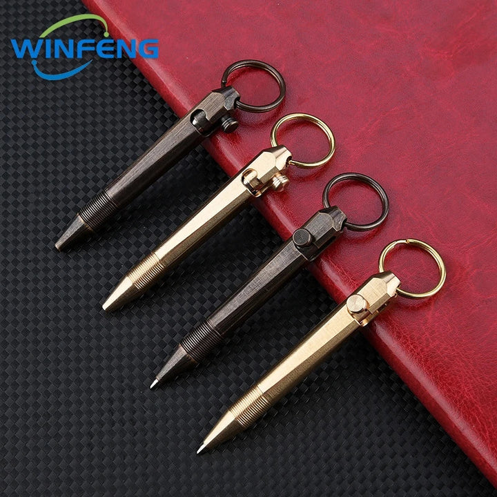 Tactical Mini Pen | Brass Keychain Self-Defense Tool