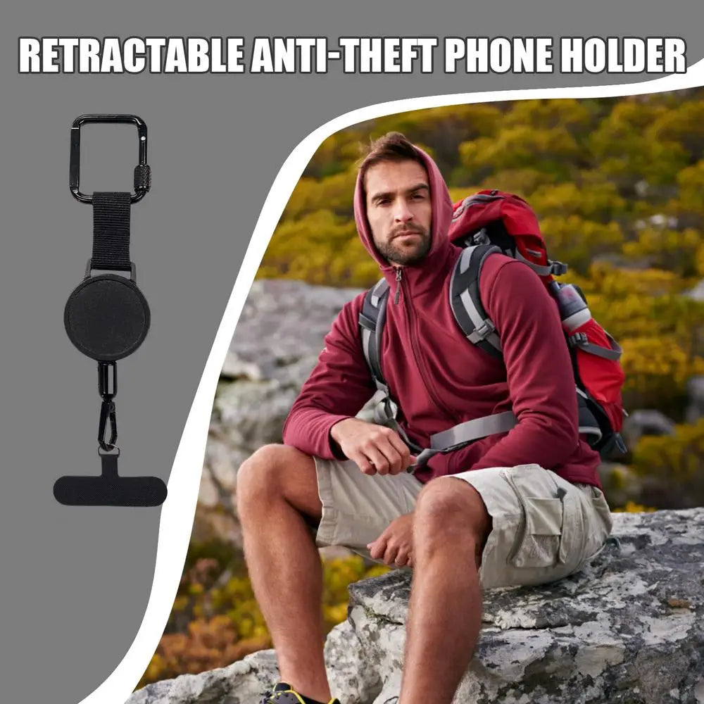 Retractable Phone Security Holder | Anti-Theft Belt Clip Design
