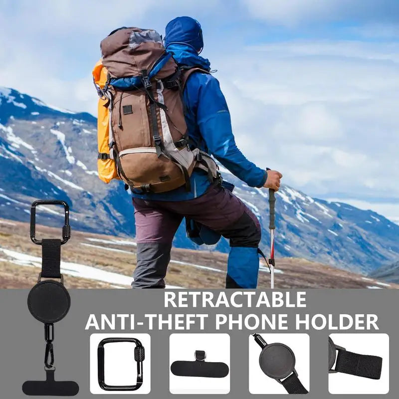 Retractable Phone Security Holder | Anti-Theft Belt Clip Design